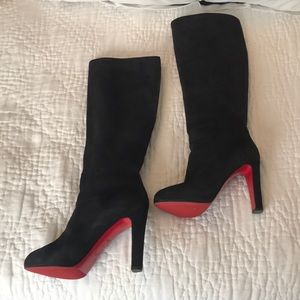 Christian Louboutin suede knee high boots